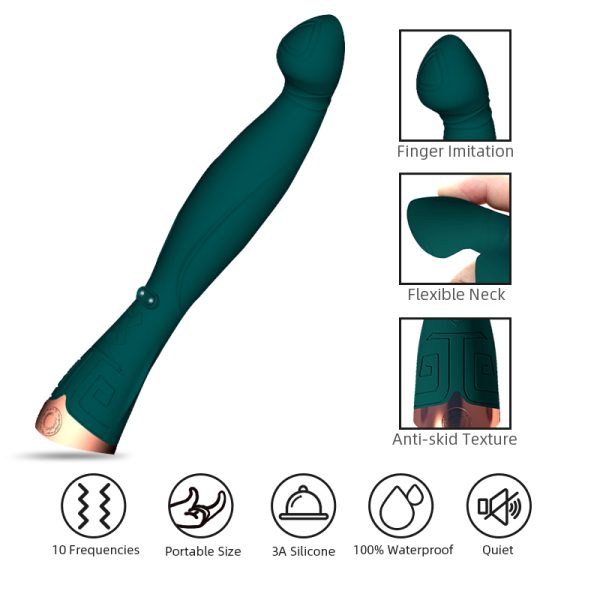 Finger G-Spot flexible vibrator in dreamy dark green