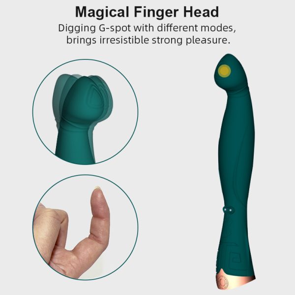 Finger G-Spot flexible vibrator in dreamy dark green